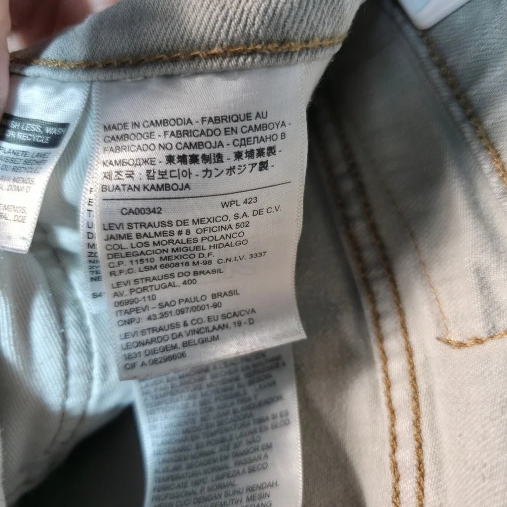 Levis 511 Slim Fit Jeans Mens 30x30 Light Wash Blue Denim M109